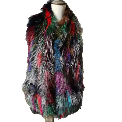 Real Fox Fur Scarf Lady Winter Warm Shawl With Pocket Fluffy Soft Handmade 160CM • $84.99