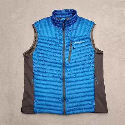 Eddie Bauer First Ascent Vest Mens Large Blue Puffer Zip Outdoors Lightweight • $33.99