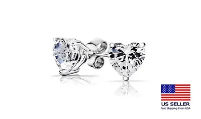 Sterling Silver 925 Cubic Zirconia Men Women Ear Stud Earrings • $4.99