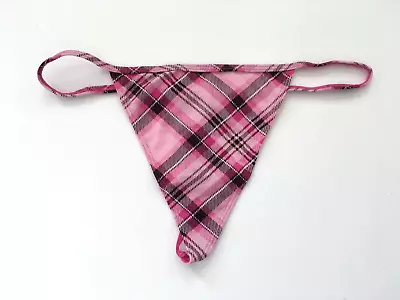$11.75 • Buy Victoria's Secret - Stretch Cotton V-String Panty - Medium Pink Plaid - M Thong