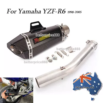 Motorcycle Exhaust Pipe Silencer With DB Killer For Yamaha YZF-R6 1998-2005 • $174