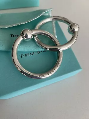Tiffany & Co Sterling Silver Double Ring Baby Rattle/Teething Ring W/Pouch & Box • £100