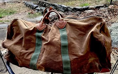 Rare Hard To Find.Vintage LL BEAN Large Canvas/ Leather Duffle Bag 1980’s/ USA • $98