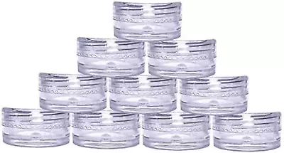 (50 Pieces Clear) 3Gram/3Ml Round Clear Container Jars With Clear Screw Cap Lid • $11.99