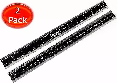 Benchmark 12  2 Ea 5R Rigid English Machinist Ruler Grad Black Chrome Stainless • $19.99