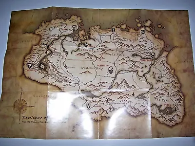 ELDER SCROLLS V 5 PROVINCE OF SKYRIM MAP POSTER GUIDE Xbox 1 One Or PS4  • $4.99