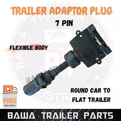 Adaptor Plug 7 Pin Flat Female Plug To 7 Pin Round Female Plug Trailer Connector • $19.95