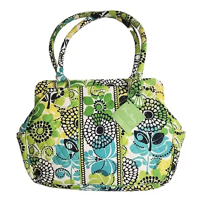 Vera Bradley Frame Bag  Lime's Up  Floral Shoulder Handbag Magnetic Closure NWT • $24.95