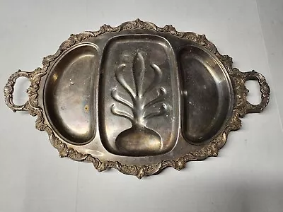 EPCA Old English Silver Plate Meat Tray By Poole 5036 With Handles Heavy Vintage • $39.99