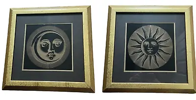 Piero Fornasetti Set Of 2 Black And Gold Sun And Moon Prints • $505