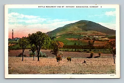 Bennington VT Vermont Battle Monument & Mt. Anthony Postcard • $5.42