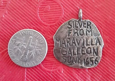 Silver Coin Pendant Maravilla Galleon Sunk 1656. Not Authenticated. • $100