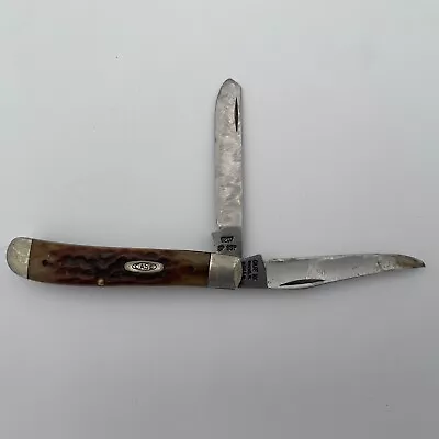 Vintage 1992 Case 6207 Sp Ssp Mini Trapper Pocket Knife Jigged Bone 2 Blades • $49.99