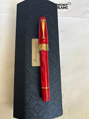 Montegrappa Red Celluloid Limited Edition Of 24 Pieces 18K Broad Nib-Rare • $2495