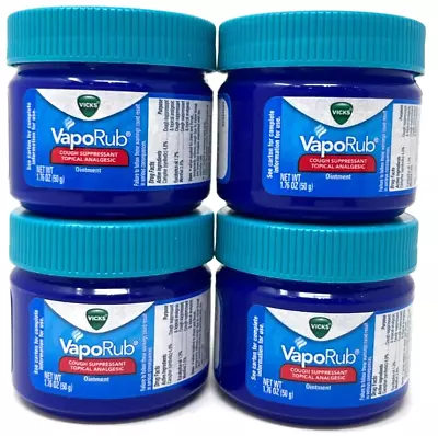 (4) Vick Vapo Rub Cough Suppressant Ointment New W/o Box 1.76 Oz Ea Exp: 4/2025+ • $19.99