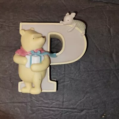 Classic Winnie The Pooh Disney Michel Alphabet Letter P Shelf Wall Hanging Decor • $21.95