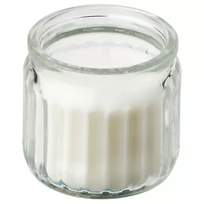 4x Ikea ADLAD Scented Candle In Glass Scandinavian Woods/White 12hr • £9.99