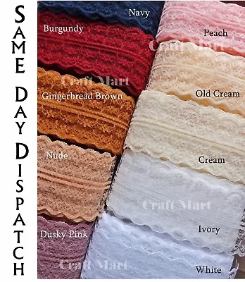 *37 Colours* Lace Ribbon Sewing Wrapping Craft Cake Trim Scrapbooking Diy Ivory  • £7.49