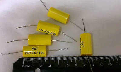 10 X 2.5uF 250V 2.5mfd Non-Polarized Metal Polyester Audio Crossover Capacitor • $13.99