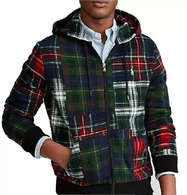 Polo Ralph Lauren Men's 1XB  Big & Tall Patchwork Plaid Full Zip Hoodie New • $89.96