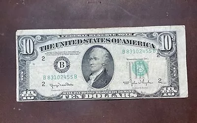 1950  Major Cut ERROR CUT TEN DOLLAR US FEDERAL RESERVE Note B83102455B • $15