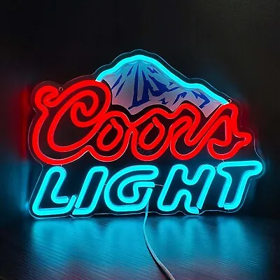 LED Neon Beer Sign Man Cave Home Bar Wall Decor Light Up Mountain Pattern • $54.99