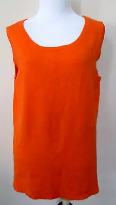 Erin London Tank Top Sleeveless Women Size L Orange L24.5  W40  Knit Elastic • $11.50