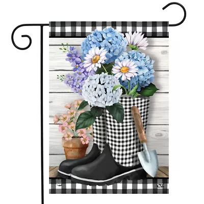 Checkered Garden Boots Spring Garden Flag 12.5  X 18  Briarwood Lane • $9.86