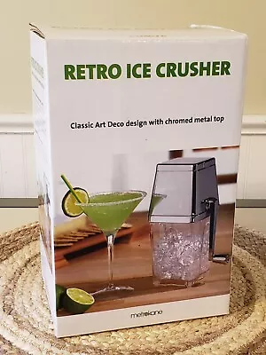 Metrokane Manual Ice Crusher Retro Art Deco Design Chrome W/ Clear Base New • $36