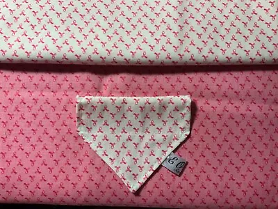 🎗🎀 Breast Cancer Research Handmade DOG BANDANA REVERSIBLE SLOT Present Charity • £3.50