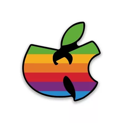 Wu-Tang Apple Sticker Includes 2 Stickers 3.5  Wide Decal Vinyl Rainbow • $5.99