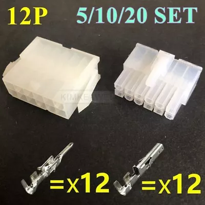 12 Pin/Way Molex Mini-Fit Jr 5557/5559 4.2mm Connector Kits (Plug+Socket+Crimps) • $6.50