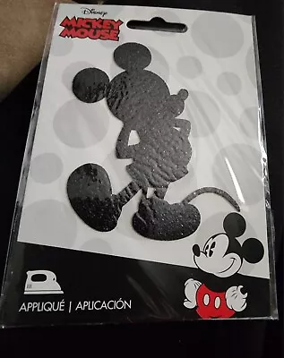Disney Mickey Mouse Black Shimmer Iron On Applique Patch • $5.99