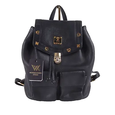 MCM Munich Vintage Luxury Designer Thick Leather Drawstring Backpack Op • $661.63