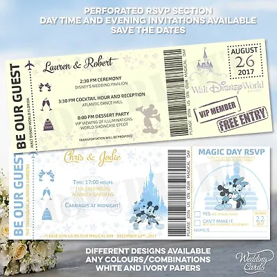 Mickey And Minnie Mouse Disney Wedding Birthday Invite Save The Date Invitations • $1.37