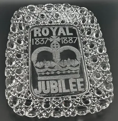 Queen Victoria Golden Jubilee 1887 Pressed Glass Plate • $75