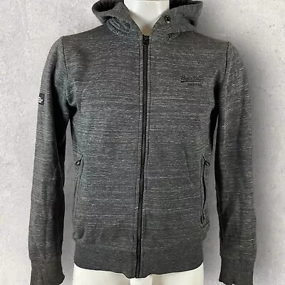 Superdry Orange Label Hoodie Men’s Medium Full Zip Jacket Heather Gray R1 • $19.95