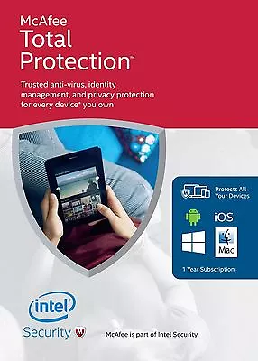 McAfee Total Protection 2023 Ten Devices 12 Month (PC/Mac/Android/iOS) • $19.58