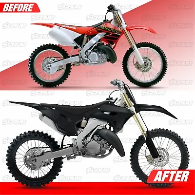 Honda 2000-2001 CR125R CR250R | New Polisport CR Restyle Plastic Kit 2023 Black • $219.90