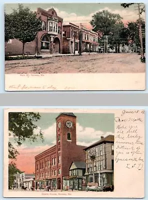 2 Postcards NORWAY Maine ME ~ Opera House MAIN STREET Scene 1900s Oxford County • $7.98