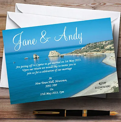 £36.95 • Buy Cyprus Beach Jetting Off Abroad Personalised Wedding Invitations