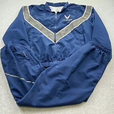 Air Force Track Suit Adult Medium Short Jacket Medium Pants Set Nylon USA Blue • $29.99