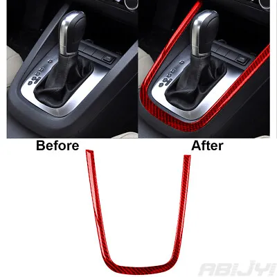 For Volkswagen Jetta Sedan Red Carbon Fiber Interior Gear Shift Frame Cover Trim • $16.72