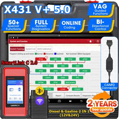 LAUNCH X431 V+ PRO3S+ SmartLink C HD3 Heavy Duty Truck Diesel Diagnostic Scanner • $1449