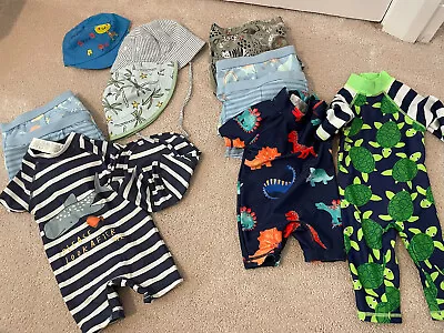 £9.99 • Buy BN Boys 3 X All-in-one Sunsuit, 5 X Trunks, 3 X Sun Hats - 0-3 & 3-6 Months