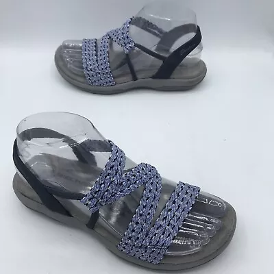 Skechers Womens Reggae Slim Strappy Sandals Memory Foam Blue Size 6 Shoes • $17.95