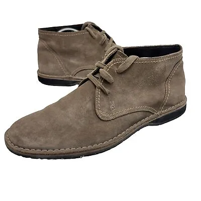 John Varvatos Mens 10.5 M Tan Suede Chukka 3-Eye Desert Boots Ankle Brown • $38