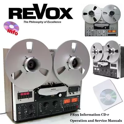 Revox PR99 Tape Recorder Studer Reel To Reel Instruction Service Manual Cdr • $18.03