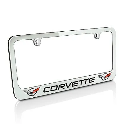 Corvette C5 2 Logos Chrome Metal Auto License Plate Frame • $35.99