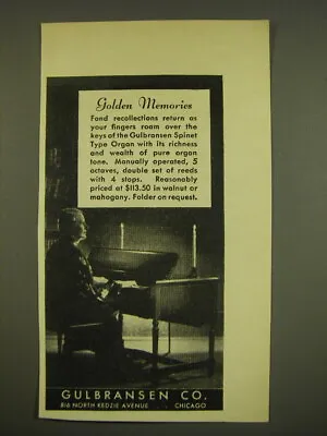 $16.99 • Buy 1937 Gulbransen Spinet Type Organ Ad - Golden Memories